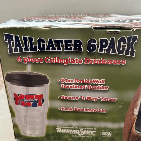 LSU Tigers Tailgater 6pk Collegiate Drinkware 24 oz Beverage/Tumblers NEW IN BOX - Picture 3 of 7